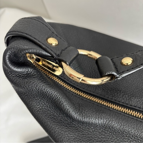 Michael Kors Black Hobo Bag Gold MK Logo & Wallet Set - Picture 6 of 14